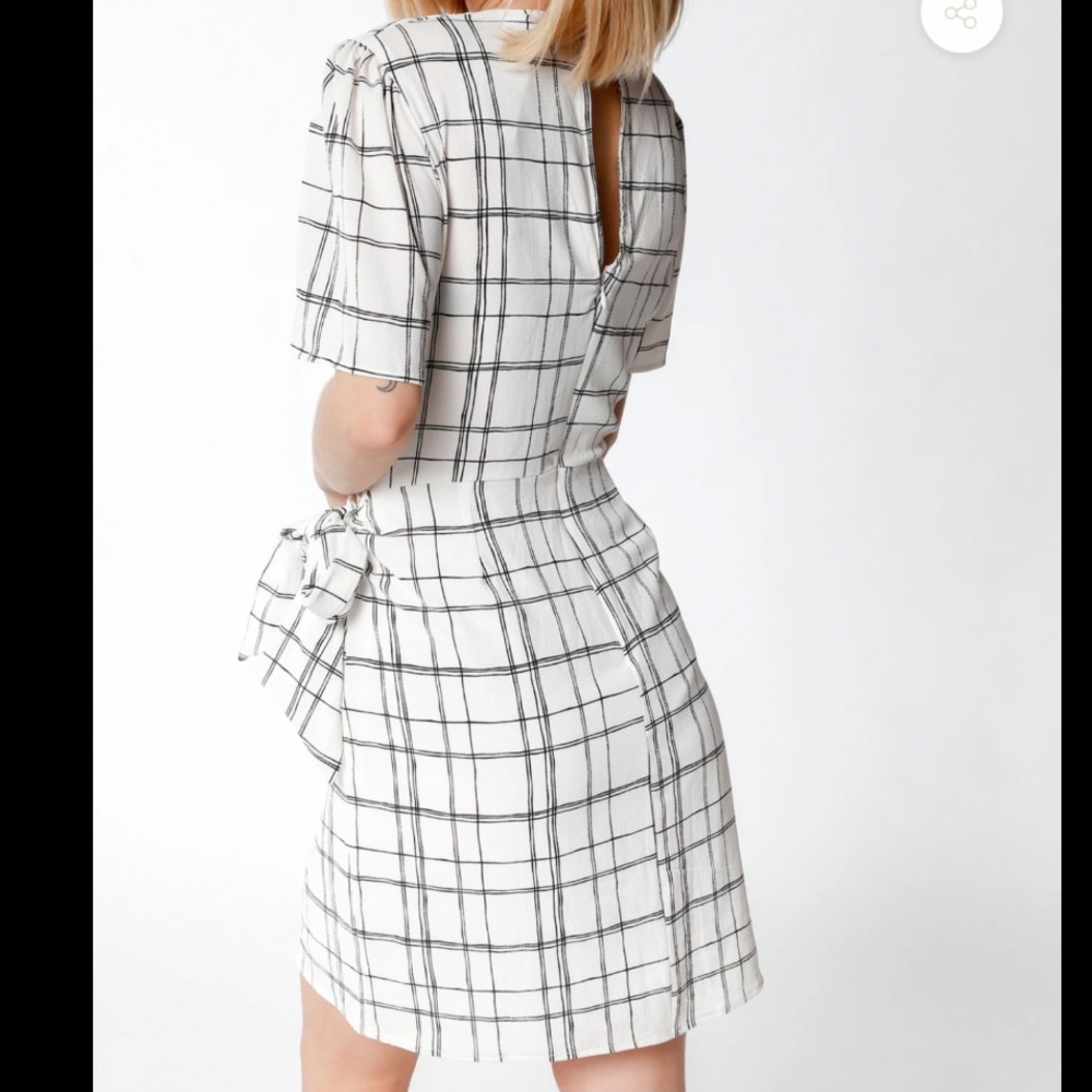 Black and White V-neck Dress